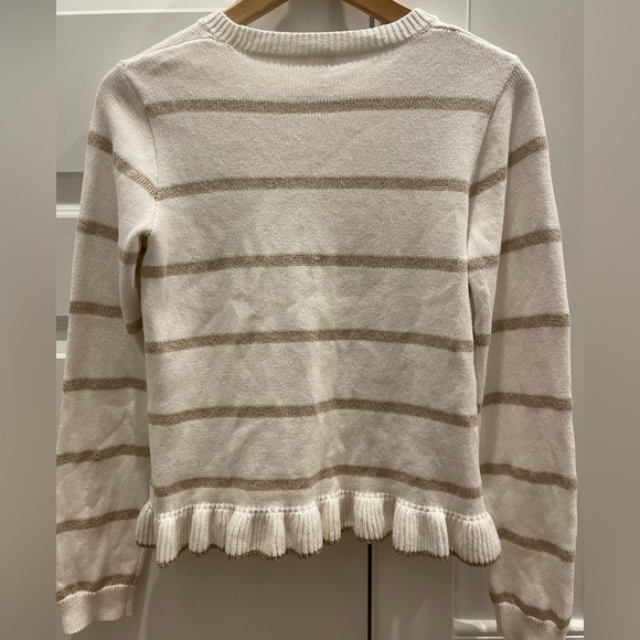 Crewcuts Girls Striped Sparkle Ruffle Hem Sweater - Picture 7 of 8